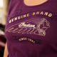 Indian Women´s Gold Embroidery Tee, Purple Storlek M, 2XL & 3XL