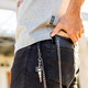 Indian Leather Chain Wallet, Black / Plånbok