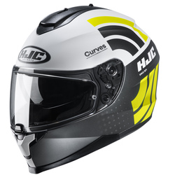 HJC Hjälm C70 Curves Vit/Grå/Fluo gul MC4HSF Storlek S 55-56 cm