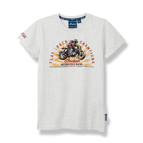 Indian Kids White Bike Racing Tee / Barn
