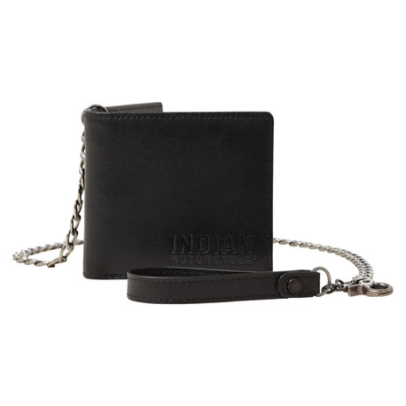 Indian Leather Chain Wallet, Black / Plånbok
