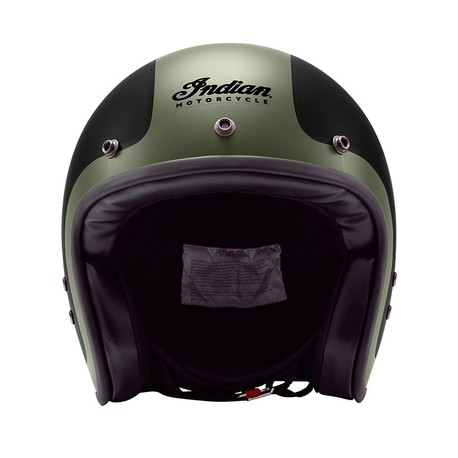 Indian Open Face Helmet Matt Black/Green Storlek M, L, XL & 2XL