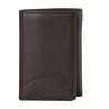 Indian Leather Tri-Fold Wallet with Embossed Logo, Black / Plånbok